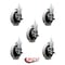 Service Caster 5 Inch Thermoplastic Wheel 7/8 Inch Grip Ring Stem Caster with Brakes, 5PK SCC-GR05S510-TPRS-SLB-71678-5 - alternate 2